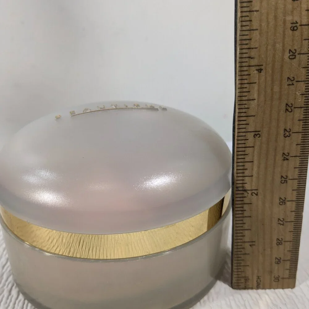 Vintage Estee Lauder Beautiful Perfumed Body Powder EMPTY container box w/ puff